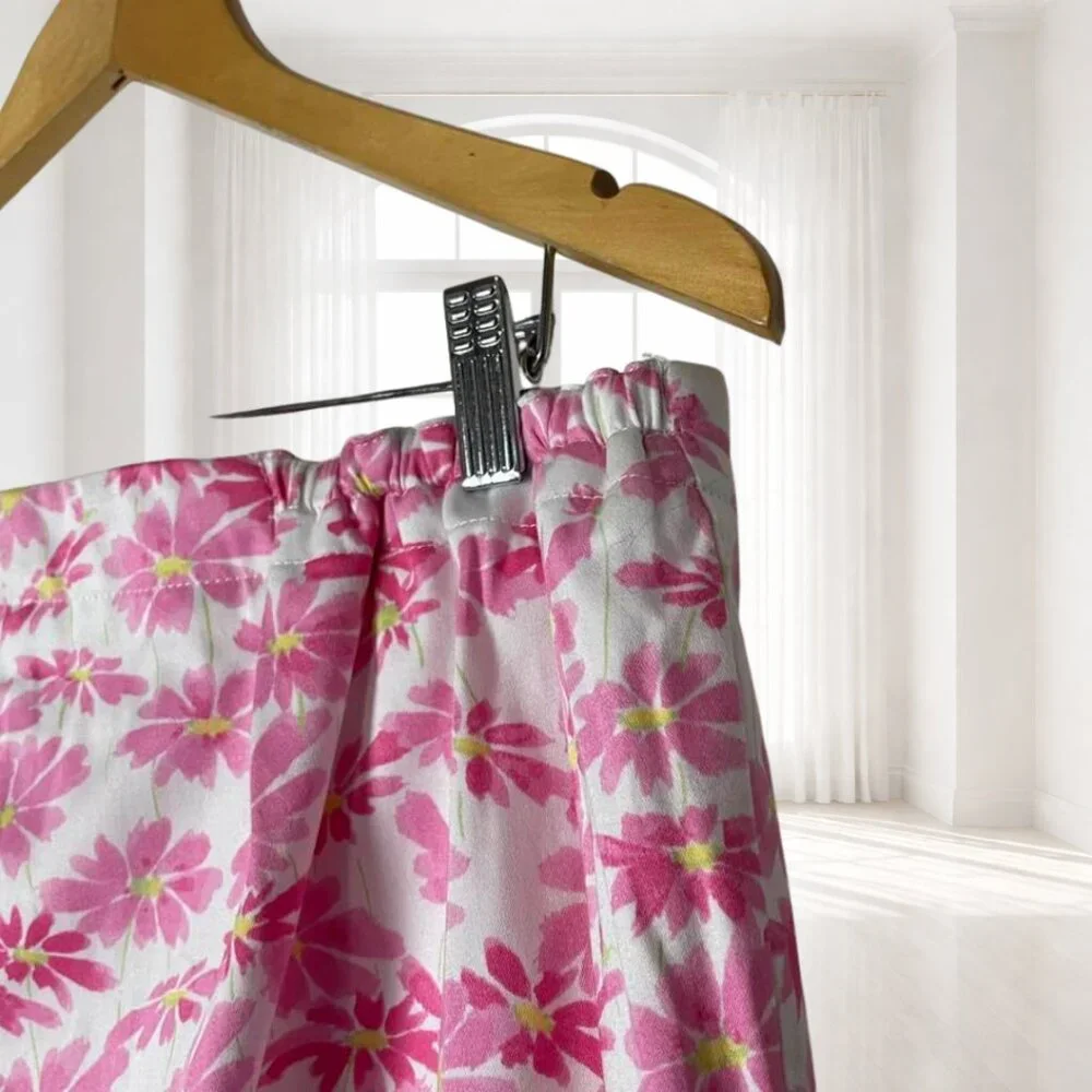 Liz Claiborne Woman Michaela Floral Ankle Pants 16W Pink Stretch Cotton Career - Picture 5 of 14